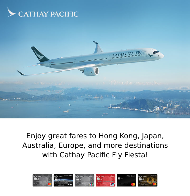 Great fares with Cathay Pacific Fly Fiesta RCBC Bankard